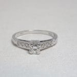 18 carati Oro bianco - Anello - 0.41 ct Diamante