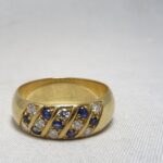 Fascia oro giallo zaffiri e diamanti